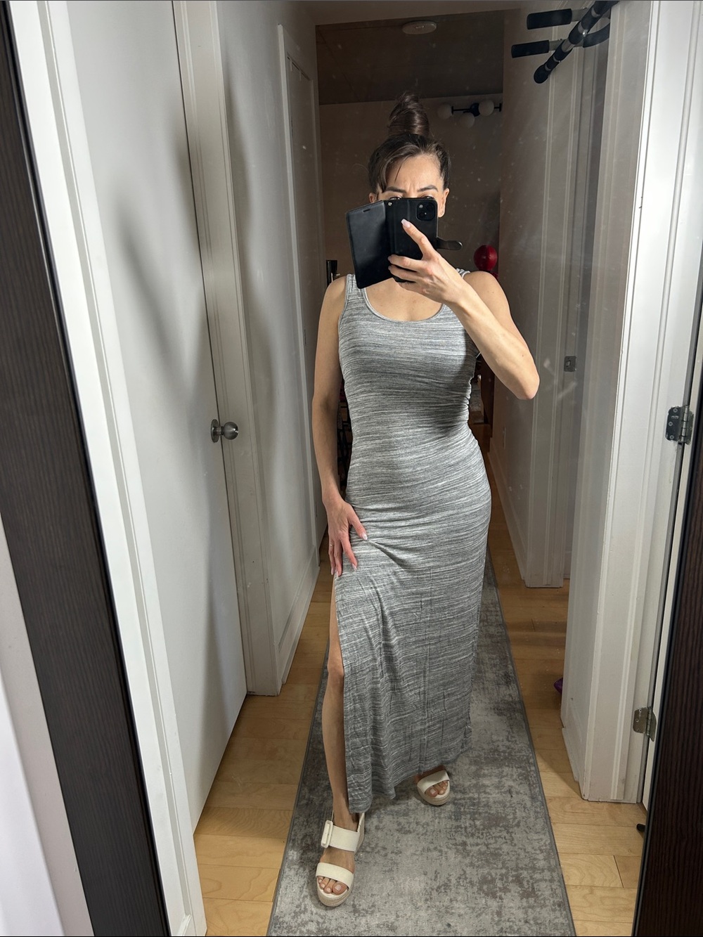 Garage Maxi Dress | Crisscross Back High Slit Summer Dress - Picture 1 of 5
